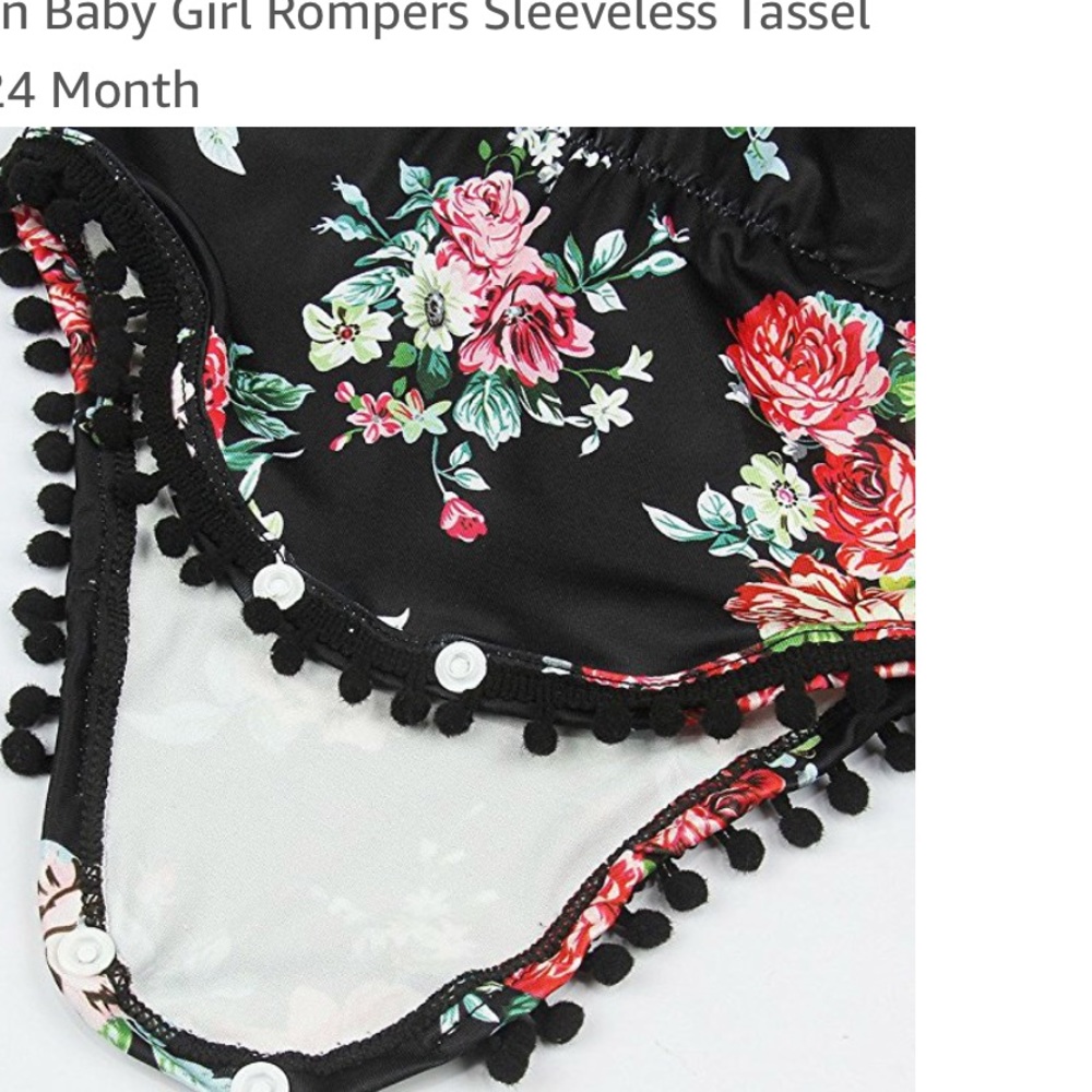 Newborn Baby Girl Rompers  tanssel Sleeveless - Picture 7 of 8